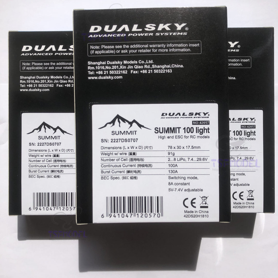 DUALSKY SUMMIT100A SUMMIT 100 light 100A Electronic Speed Controller E ...
